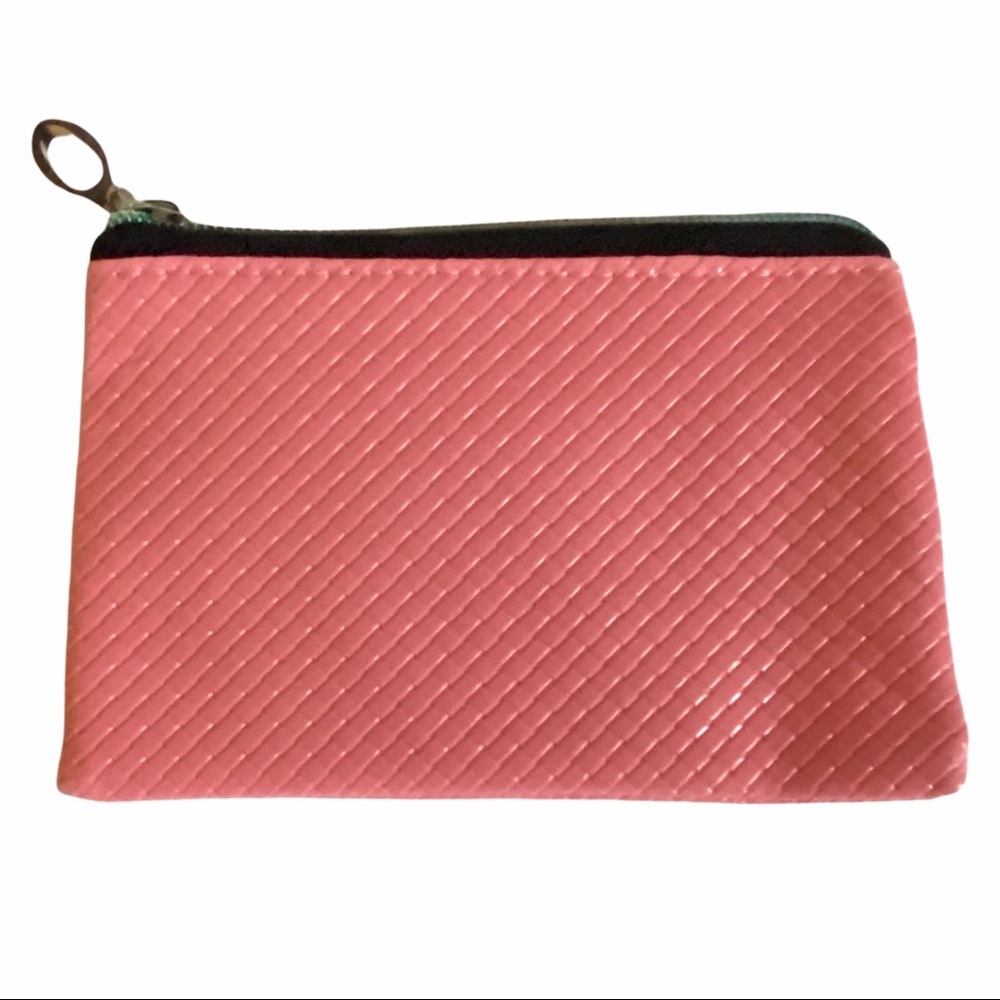 PU Leather Large Slim Wallet Change Purse Business Card Holder in Pink, NEW